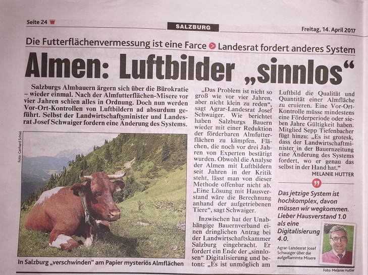 Krone Salzburg Artikel vom 14.4.2017